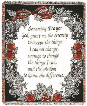 "Serentiy Prayer. God's grant me the serenity to accept the things I cannot change, courage to change the things I can, and the wisdom to know the difference."