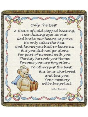 "Only The Best. A Heart of gold stopped beating. Two shinning eyes at rest. God broke our hearts to prove He only takes the best. God knows you had to leave us. but you did not go lone. For partof us went with you, the day he took you home. To some you are forgotten, to others just the past, but to us who loved and lost you, Your memory will always last"