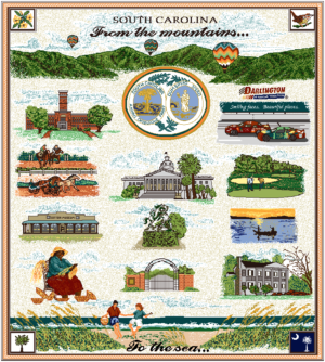 Throw blanket that reads "South Carolina, From the mountains to the sea."